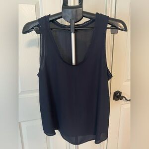 Banana Republic Navy Blue Sleeveless Tank Top with Scoop Neckline